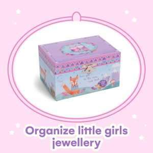 Jewelkeeper Girl's Musical Jewelry Storage Box with Spinning Owls, Woodland Design, Twinkle Twinkle Little Star Tune - 2