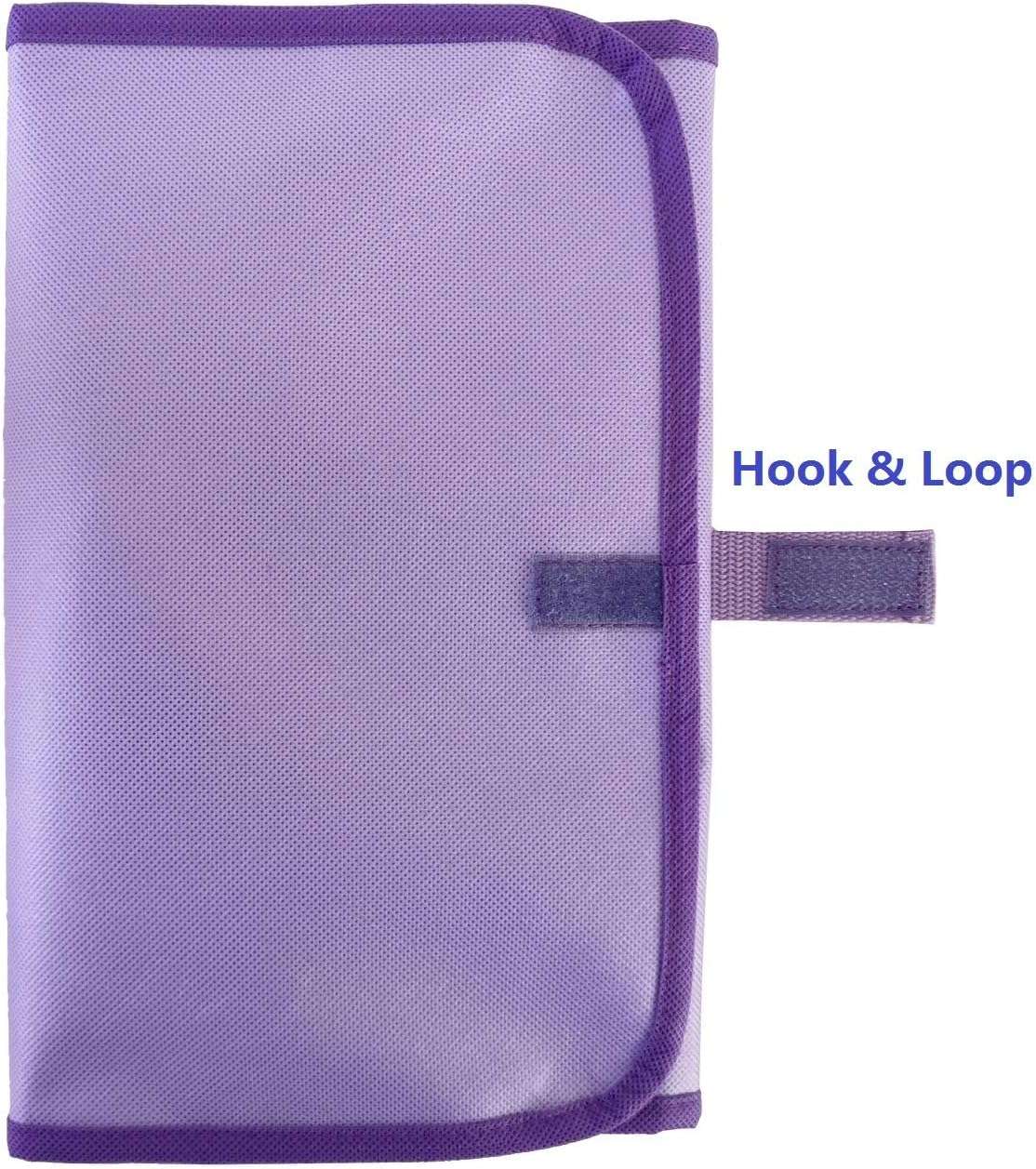 Travel Foldable Jewelry Rolls Bag Hanging Jewelry Organizer with 9 Zippered Clear Pockets Storage Pouch with Rotatable Hanger (PURPLE) - 4