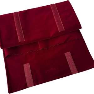 Velvet Jewelry Case Roll Bag for Necklace Bracelet Earrings Rings Multi-compartments, Great Jewelry Organizer for Travel, Burgundy - 10