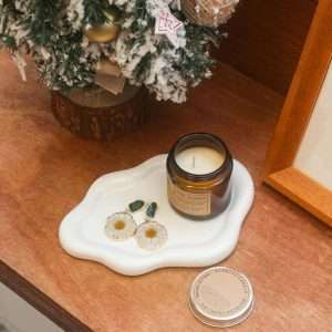 Ceramic Jewelry Tray Trinket Dish, Decorative Cloud Vanity Key Tray for Women, Ring Holder Dish, Cute Jewelry Plate Bowl Room Decor Aesthetic, White, Medium - 6