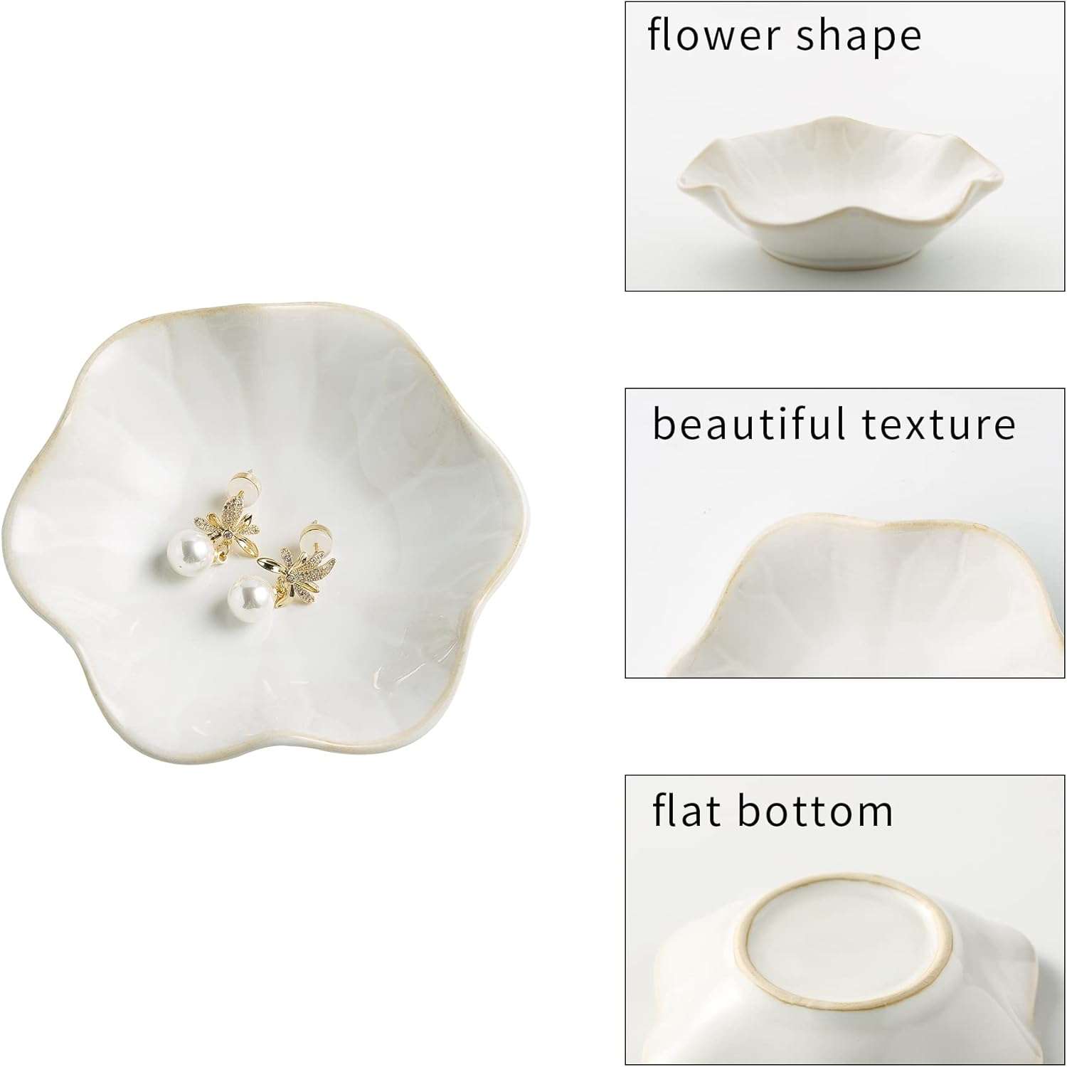 Jewelry Dish Tray, Ring Dish, Ceramic Trinket Tray, Key Bowl, Decorative Plate, for Friends Sisters Daughter Mother - 6