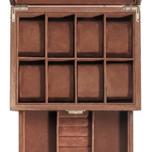 ProCase Wooden Watch Case for Men, 8 Slot Mens Watch Box With Drawer, 2-Layer Watch Display Case, 8 Watch Holder Organizer, Jewelry and Watch Storage Organizer for Men Women -8 Slot, Brown - 7