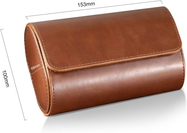 ROSELLE Watch Roll Travel Case for Men and Women- 2 Watch Storage and Organizer-Secure Storage with Innovative Removable Pillows & Solid Dividers for Home, Travel and Display - 2