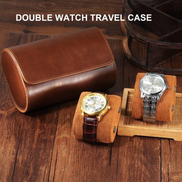 ROSELLE Watch Roll Travel Case for Men and Women- 2 Watch Storage and Organizer-Secure Storage with Innovative Removable Pillows & Solid Dividers for Home, Travel and Display - 6