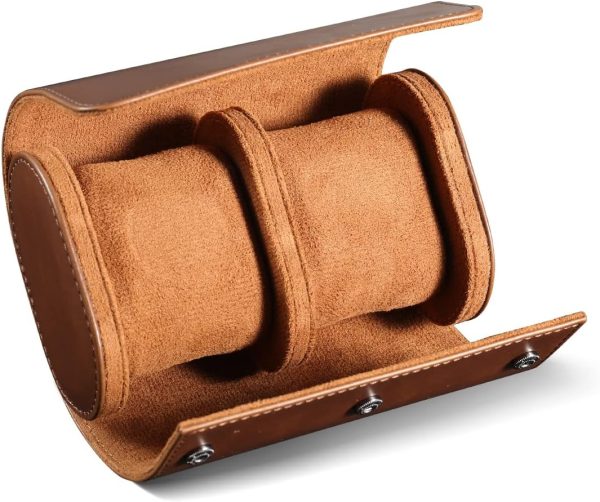 ROSELLE Watch Roll Travel Case for Men and Women- 2 Watch Storage and Organizer-Secure Storage with Innovative Removable Pillows & Solid Dividers for Home, Travel and Display - 8