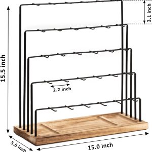 Earring Display Stands for Selling, Earring Rack Display Holder Stand, Jewelry Display for Selling Earring Cards, Bracelets, Hair Accessories, Rings, Necklaces - 5