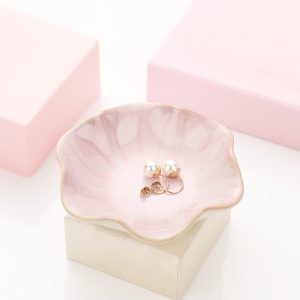 Ceramic Leaf Jewelry Dish, Pink Key Tray, Modern Jewelry Holder, Small Ring Dish, Trinket Tray, Nightstand Decor Room Decor - 6