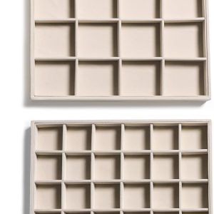 Frebeauty Stackable Velvet Jewelry Organizer Trays for Drawers Inserts Jewelry Storage Tray Display Case, Stud Earrings Bracelets Necklace Rings Accessories Trays for Women Girls - 1