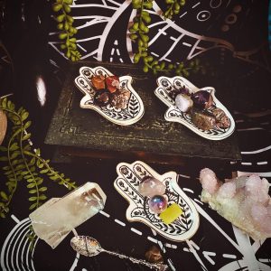 Jewelry Trinket Ring Dish Ceramic Hamsa Evil Eye Hand of Fatima Holder Key Ashtary Trinket Plate Bowl Small Boho Home Decorative Cute Decor Jewelry Tray Dish Gift Mom Brithday - 5