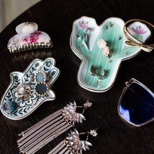 Jewelry Trinket Ring Dish Ceramic Hamsa Evil Eye Hand of Fatima Holder Key Ashtary Trinket Plate Bowl Small Boho Home Decorative Cute Decor Jewelry Tray Dish Gift Mom Brithday - 7