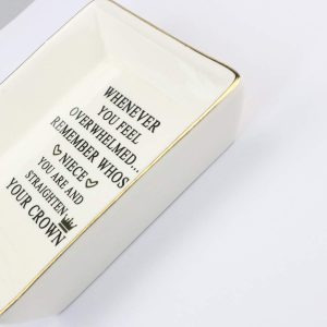 JoycuFF Inspirational Niece Gifts Ring Trinket Dish for Birthday Chrismas-Bestie Gift for Niece from Auntie - 3