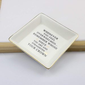 JoycuFF Inspirational Niece Gifts Ring Trinket Dish for Birthday Chrismas-Bestie Gift for Niece from Auntie - 4