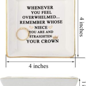 JoycuFF Inspirational Niece Gifts Ring Trinket Dish for Birthday Chrismas-Bestie Gift for Niece from Auntie - 5