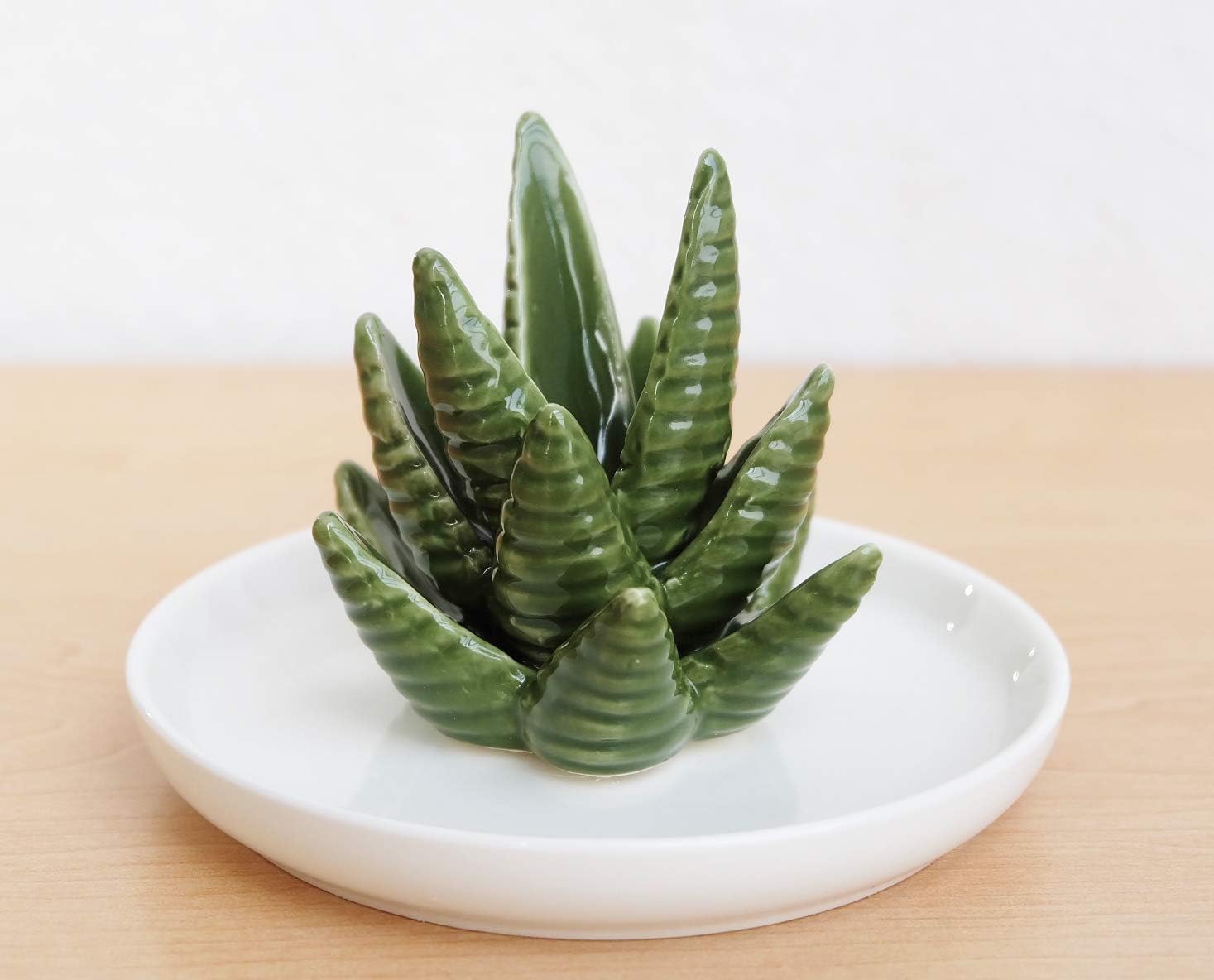 PUDDING CABIN Aloe Ring Holder,Cactus Ring Dish,Jewelry Holder Trinket Tray for Rings Earrings Necklace Organizer,Bridesmaid Christmas Birthday Gift for Women Girls - 6