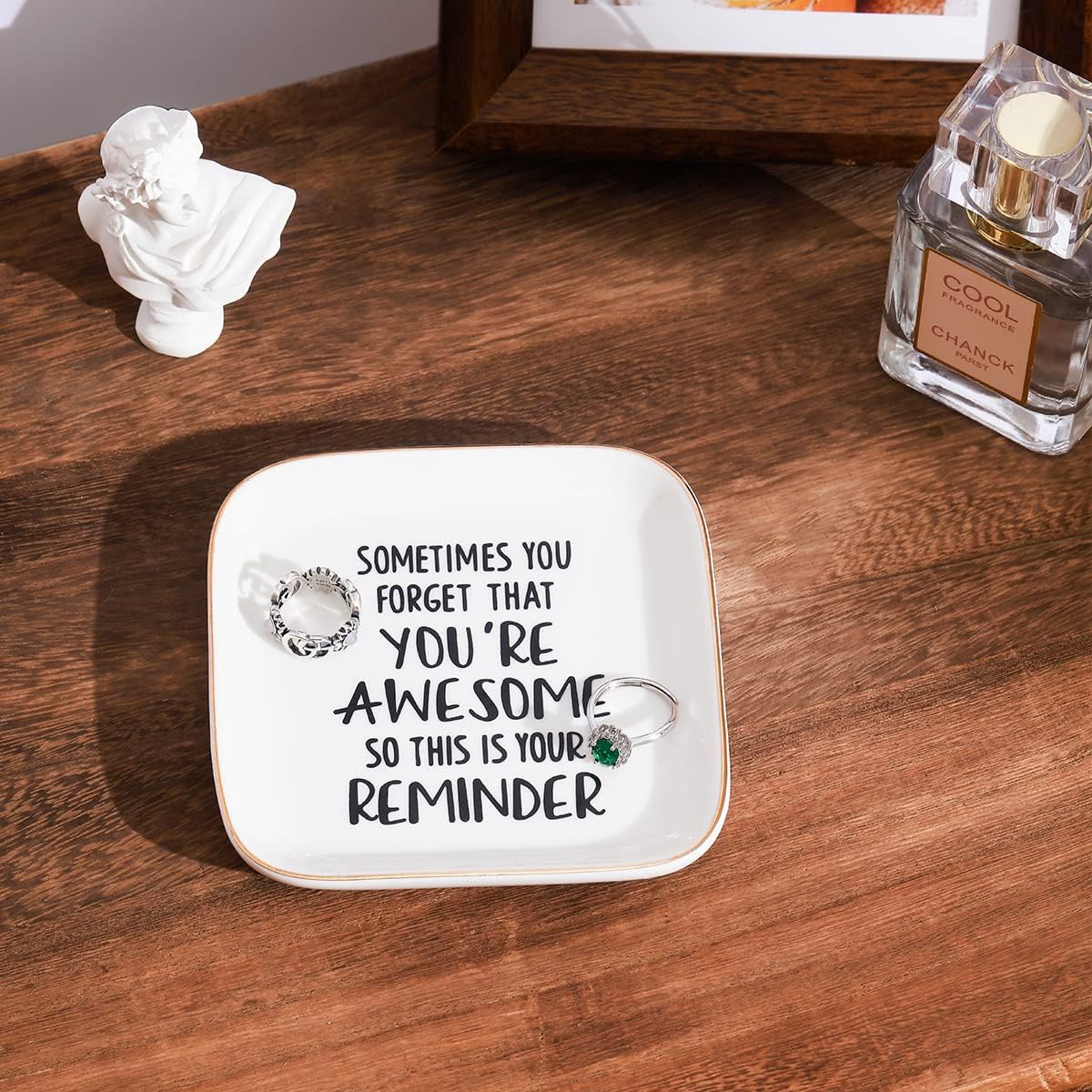 PUDDING CABIN Inspirational Gifts for Women Ring Dish You're Awesome So This is Your Remind Birthday Gifts for Women Unique, Friends Gifts for Her Mom Sister Coworker - 6