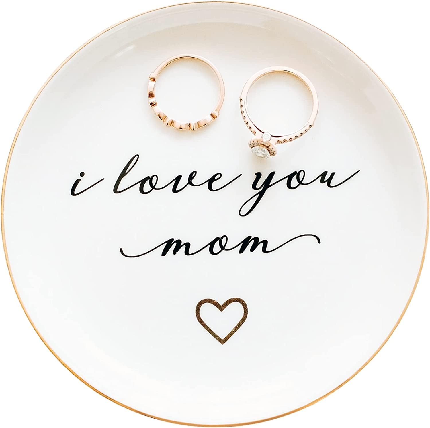 PUDDING CABIN Mom Gifts- I Love You Ring Dish for Mom's Birthday, Valentines, Christmas & Wedding - 1