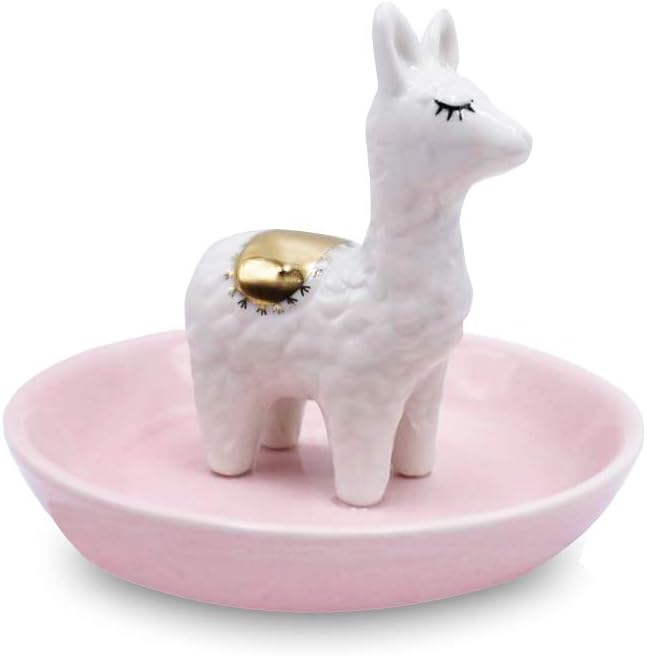 ROSA&ROSE Cat Ring Holder Trinket Tray Ceramic Jewelry Dish Porcelain Ring Organizer Gift for Women, Girlfriend or Valentine's Day (Multi) - 1