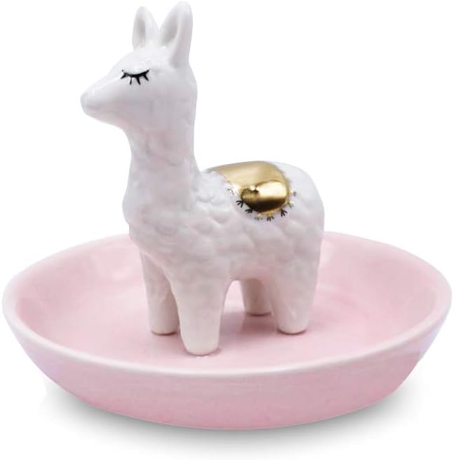 ROSA&ROSE Cat Ring Holder Trinket Tray Ceramic Jewelry Dish Porcelain Ring Organizer Gift for Women, Girlfriend or Valentine's Day (Multi) - 2