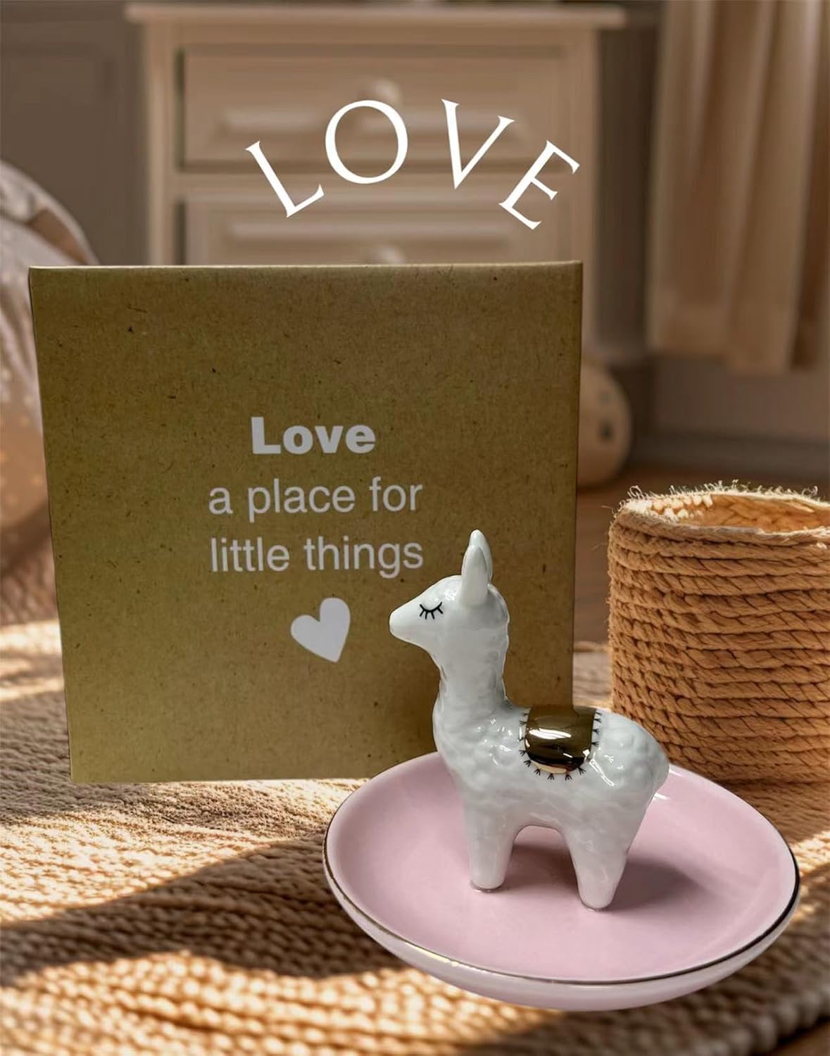 ROSA&ROSE Cat Ring Holder Trinket Tray Ceramic Jewelry Dish Porcelain Ring Organizer Gift for Women, Girlfriend or Valentine's Day (Multi) - 3