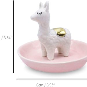 ROSA&ROSE Cat Ring Holder Trinket Tray Ceramic Jewelry Dish Porcelain Ring Organizer Gift for Women, Girlfriend or Valentine's Day (Multi) - 4