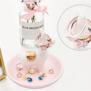 ROSA&ROSE Cat Ring Holder Trinket Tray Ceramic Jewelry Dish Porcelain Ring Organizer Gift for Women, Girlfriend or Valentine's Day (Multi) - 7