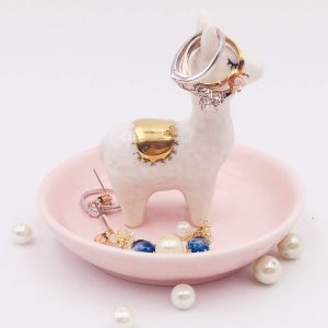 ROSA&ROSE Cat Ring Holder Trinket Tray Ceramic Jewelry Dish Porcelain Ring Organizer Gift for Women, Girlfriend or Valentine's Day (Multi) - 8