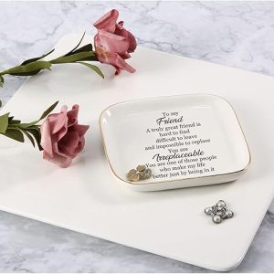 Scwhousi Ring Dish Jewelry Tray for Friend Mom Sister Maid of Honor,Birthday Mother's Day Christmas Gifts - 3