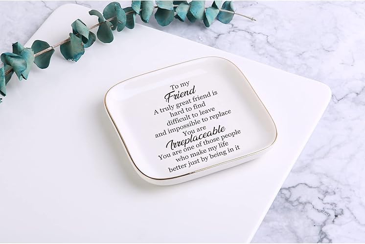 Scwhousi Ring Dish Jewelry Tray for Friend Mom Sister Maid of Honor,Birthday Mother's Day Christmas Gifts - 5