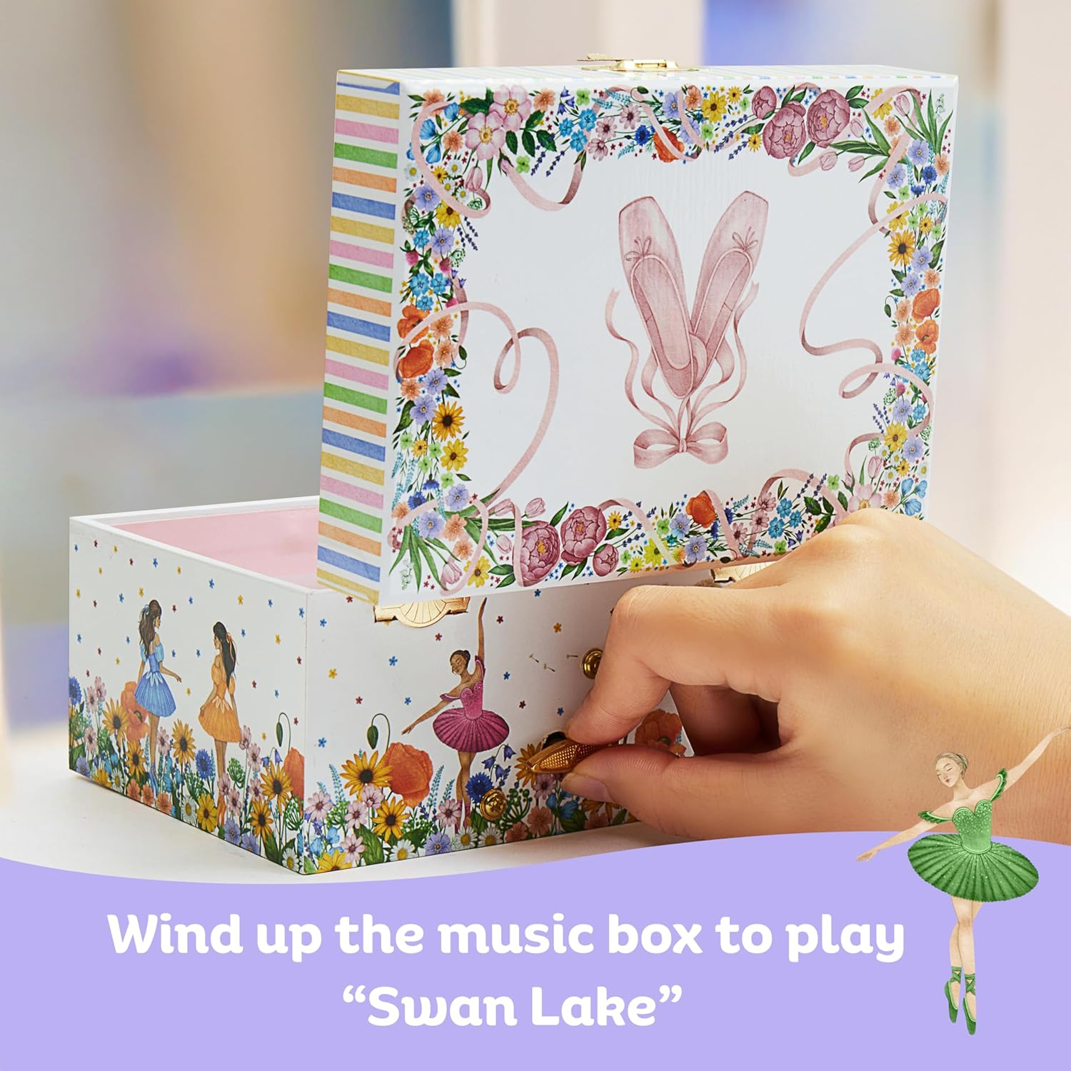 ABI + OLIE Jewelry Box for Girls, Little Girls Jewelry Box, Music Box for Dance Recital Gifts for 4+ Year Old Girl - 4