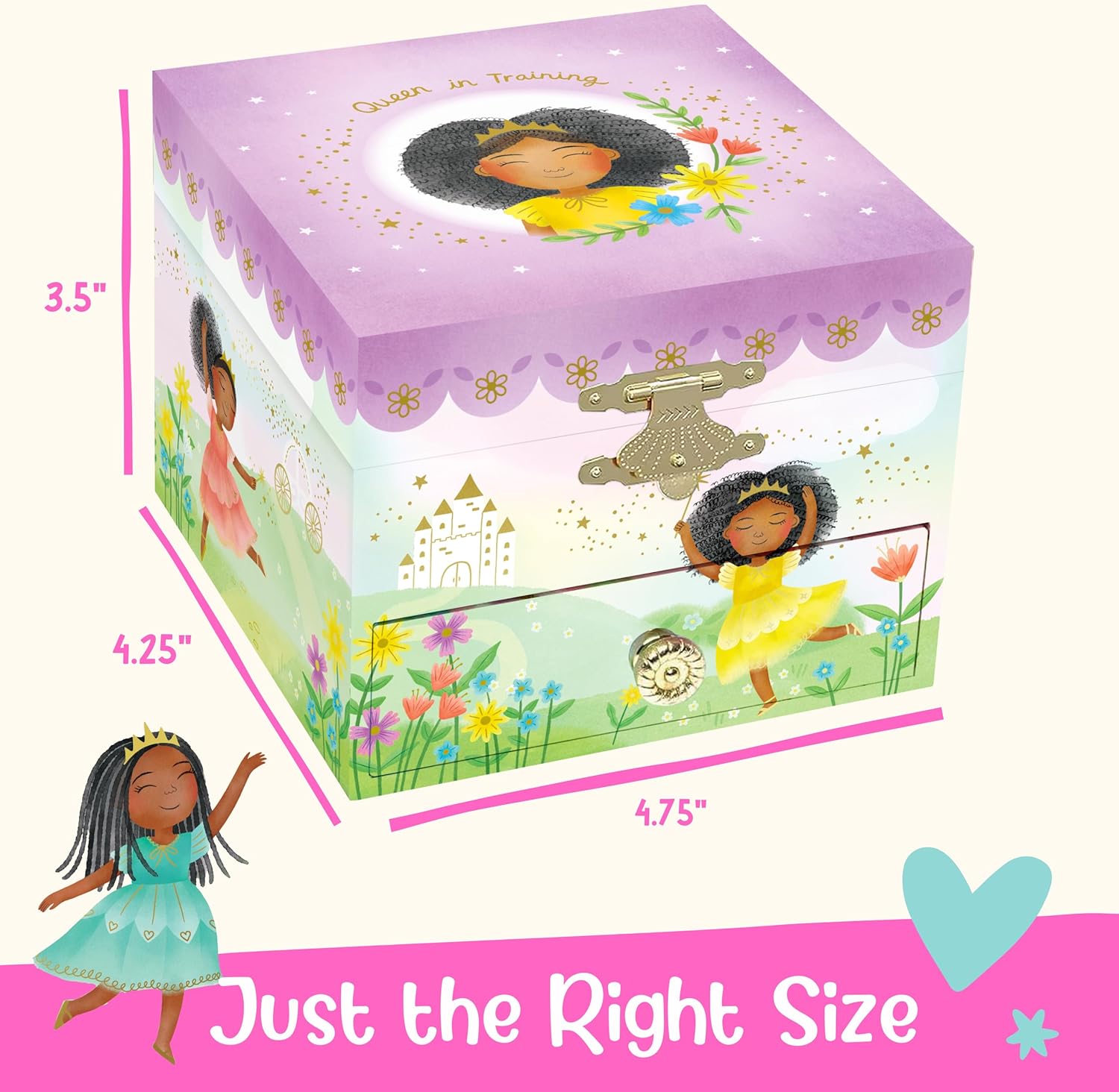 Giggle & Honey Musical Ballerina Kids Jewelry Box - Girls Jewelry Box with Mirror, Ballerina Toys for Girls Age 4-6 - 5