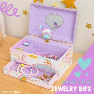 Musical Unicorn Kids Jewelry Box - Girls Jewelry Box with Mirror, Unicorn Gifts for Little Girls, Unicorn Toys for Girls Age 4-6 - 5