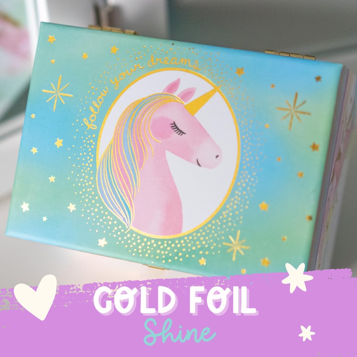 Musical Unicorn Kids Jewelry Box - Girls Jewelry Box with Mirror, Unicorn Gifts for Little Girls, Unicorn Toys for Girls Age 4-6 - 6