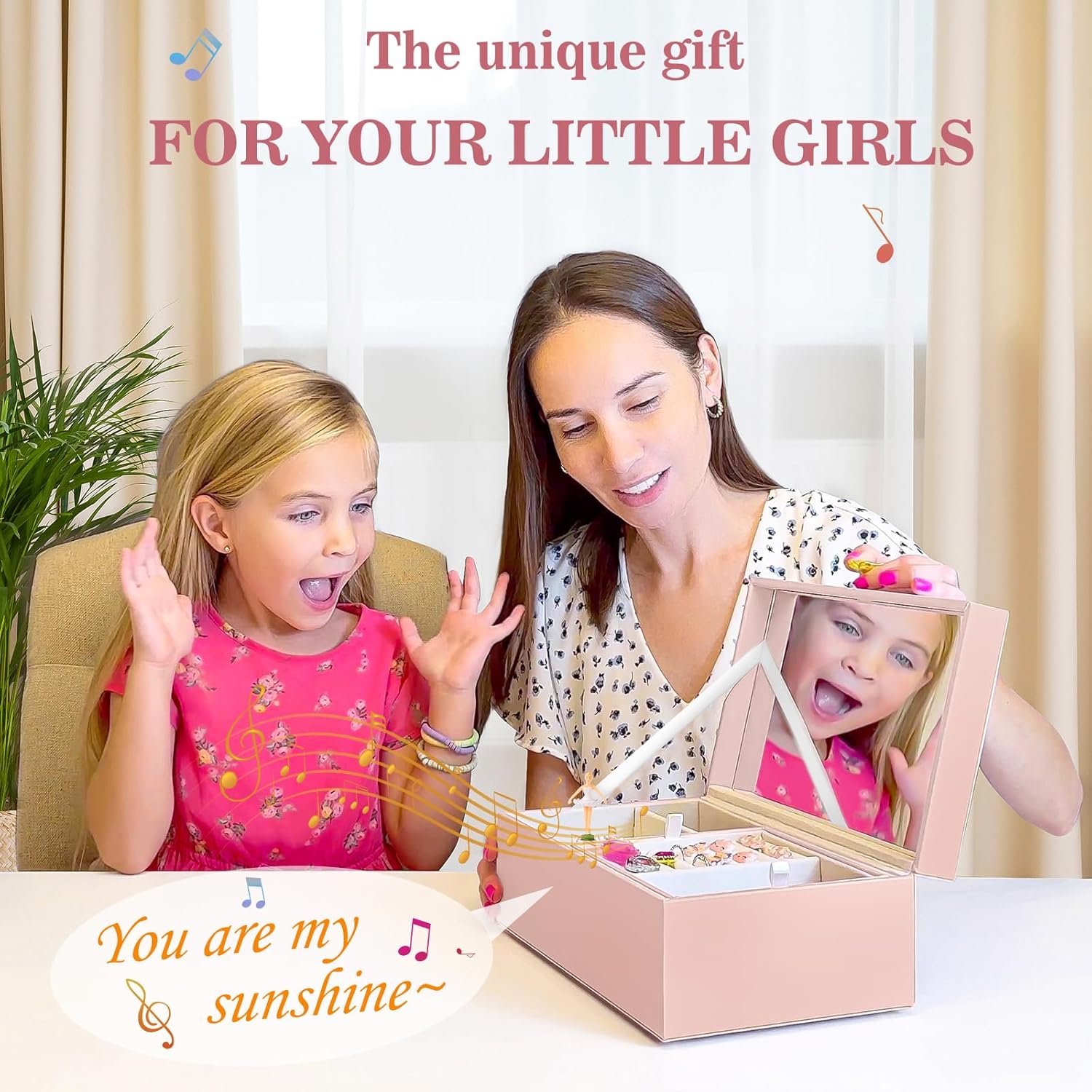 ProCase Girls Musical Jewelry Box with Spinning Ballerina, Kids Jewelry Boxes Storage, Ballerina Music Box Gifts for Little Girl Daughter, Birthday Anniversary Christmas Gifts -Pink - 2