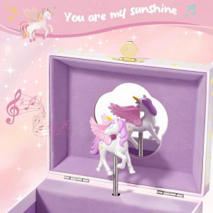 ProCase Unicorn Jewelry Box for Girls, Kids Musical Jewelry Boxes with Spinning Unicorn Doll, Birthday Christmas Gifts for Little Girls Children Toddler Ages 3 4 5 6 7 8 -Unicorn - 2