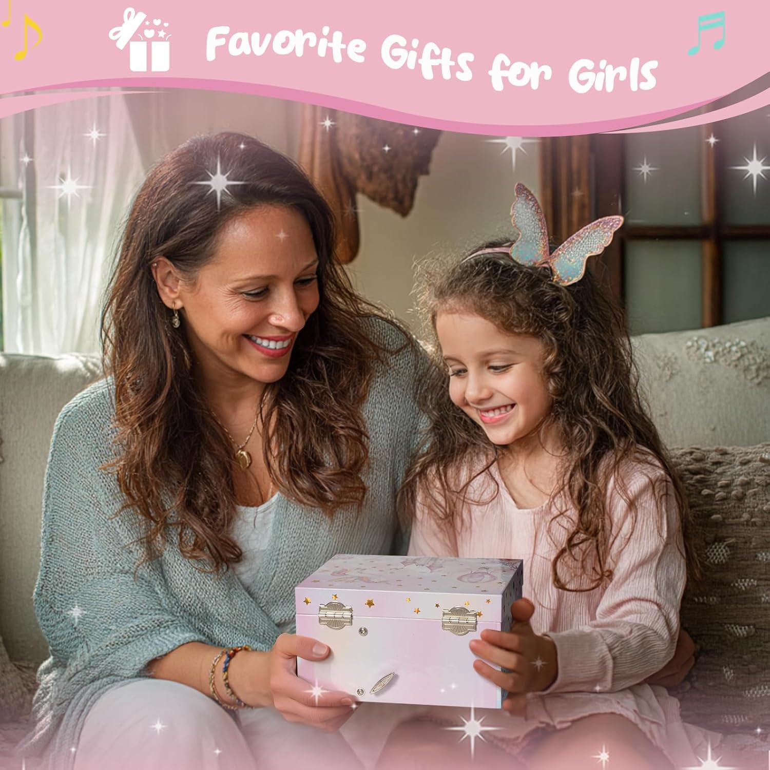 ProCase Unicorn Jewelry Box for Girls, Kids Musical Jewelry Boxes with Spinning Unicorn Doll, Birthday Christmas Gifts for Little Girls Children Toddler Ages 3 4 5 6 7 8 -Unicorn - 4