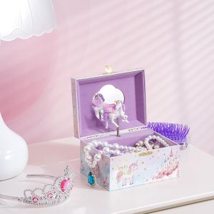 ProCase Unicorn Jewelry Box for Girls, Kids Musical Jewelry Boxes with Spinning Unicorn Doll, Birthday Christmas Gifts for Little Girls Children Toddler Ages 3 4 5 6 7 8 -Unicorn - 5