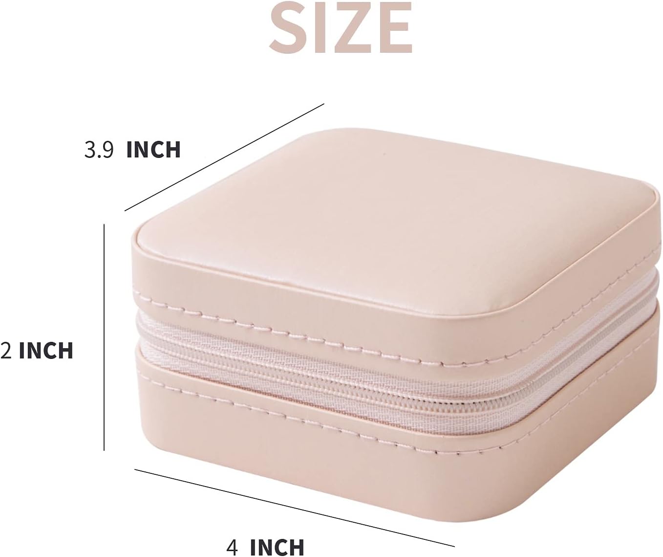 KElofoN Travel jewelry case Travel jewelry box Travel Jewelry Organizer Small box Gift for Girls Women with Mirror(Pink) - 2