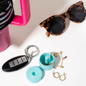 Lion Latch Travel Jewelry Box Case, Ring Holder on Shark Tank - Ring Holder for Women Girls with Keychain, Small Jewelry Organizer Boxes, Portable Ring Keeper Key Chain, Jewelry Storage Case - 4