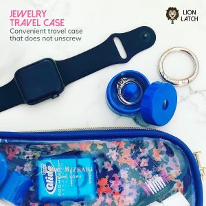 Lion Latch Travel Jewelry Box Case, Ring Holder on Shark Tank - Ring Holder for Women Girls with Keychain, Small Jewelry Organizer Boxes, Portable Ring Keeper Key Chain, Jewelry Storage Case - 5