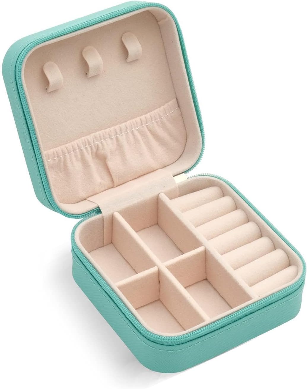 Mini Jewelry Travel Case, Small Portable Jewellry Organizer Box Portable Display Storage Box for Rings Earrings Necklaces, Gifts for Girl, Women, Wedding, Birthday,New Year,Christmas Gifts - 1
