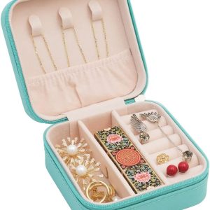 Mini Jewelry Travel Case, Small Portable Jewellry Organizer Box Portable Display Storage Box for Rings Earrings Necklaces, Gifts for Girl, Women, Wedding, Birthday,New Year,Christmas Gifts - 6