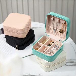 Mini Jewelry Travel Case, Small Portable Jewellry Organizer Box Portable Display Storage Box for Rings Earrings Necklaces, Gifts for Girl, Women, Wedding, Birthday,New Year,Christmas Gifts - 8