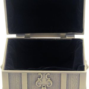 Rectangle Vintage Metal Treasure Chest Trinket Jewelry Box Gift Box Ring Case for Girls Ladies Women, Medium, Bronze - 5