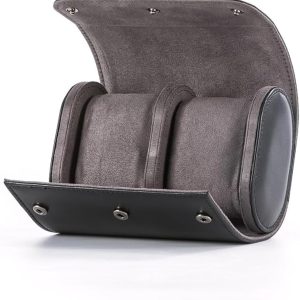Watch Roll Travel Case - Handmade Leather Watch Rolls Box for Man - Travel Watch Roll with Velvet to Protection - Watch Roll Organizer to Home Secure Storage - 1
