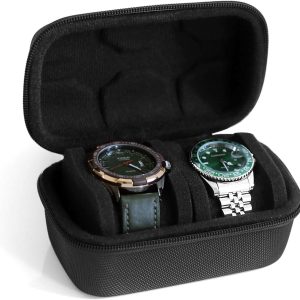 Alternative view of Watch Travel Case for Men and Women Portable Single Watch Storage box and Organizer for Wristwatches and Smart Watches (Black（2 slot）)