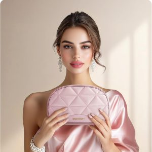 Alternative view of BAGSMART Travel Jewelry Case Jewelry Organizer Storage Roll Rings Necklaces Earrings Bracelets Brooches Watch Large Portable Light Pink